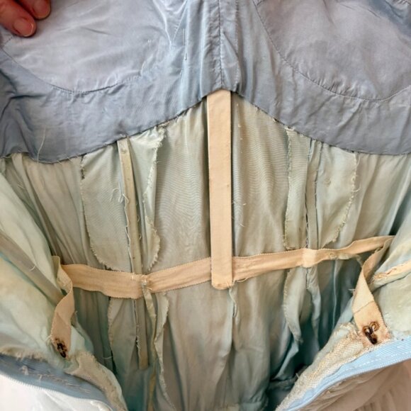 Stunning 50s Vintage Sea Foam Blue Tulle Dress - Picture 11 of 12